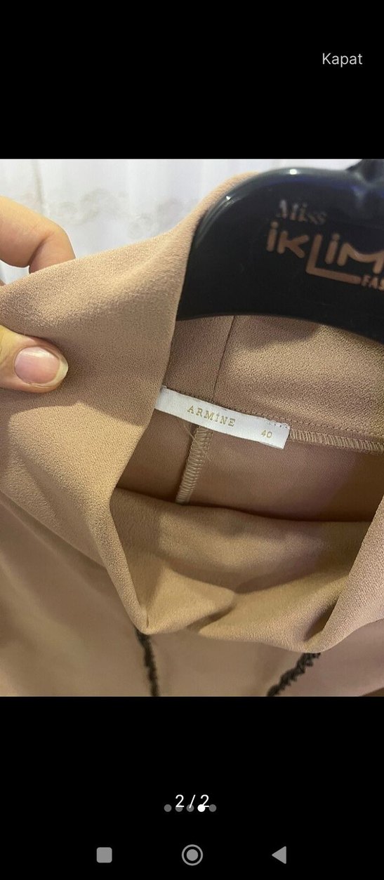 Bej Drapeli Armine Kadın Uzun Takım - Görsel 2