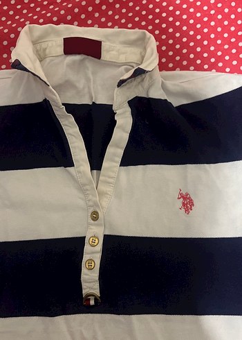 Kızlar için Çizgili Kısa Kollu Polo Tişört - Görsel 2