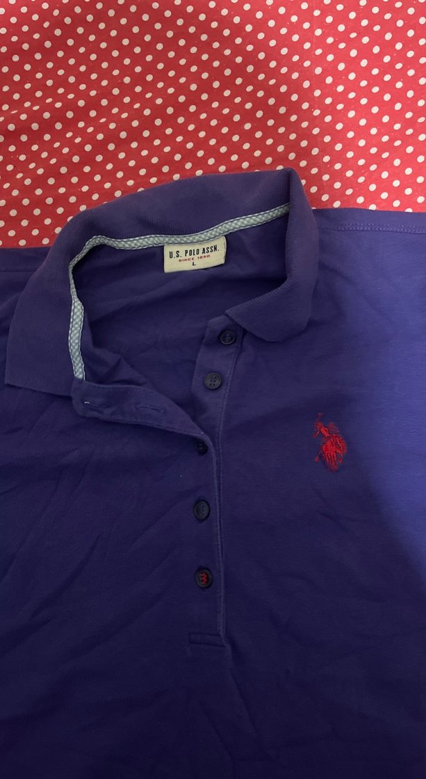 Kadın Mor Kısa Kollu Polo Tişört - Görsel 2