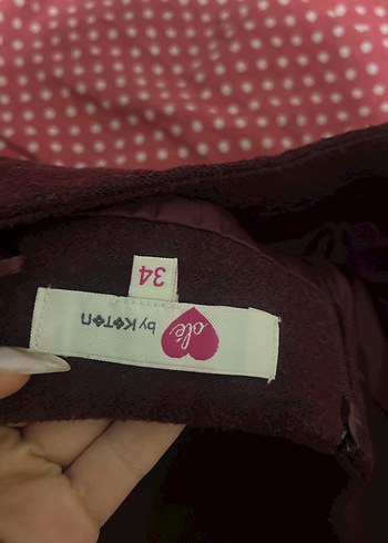 Bordo Mini Etek, Fırfırlı, Dar Kesim - Görsel 3