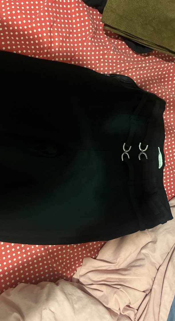 Kadın Siyah Kemerli Kumaş Pantolon - Görsel 4