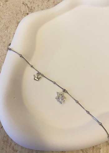 Gri Zincir Detaylı Minimalist Bohem Bileklik