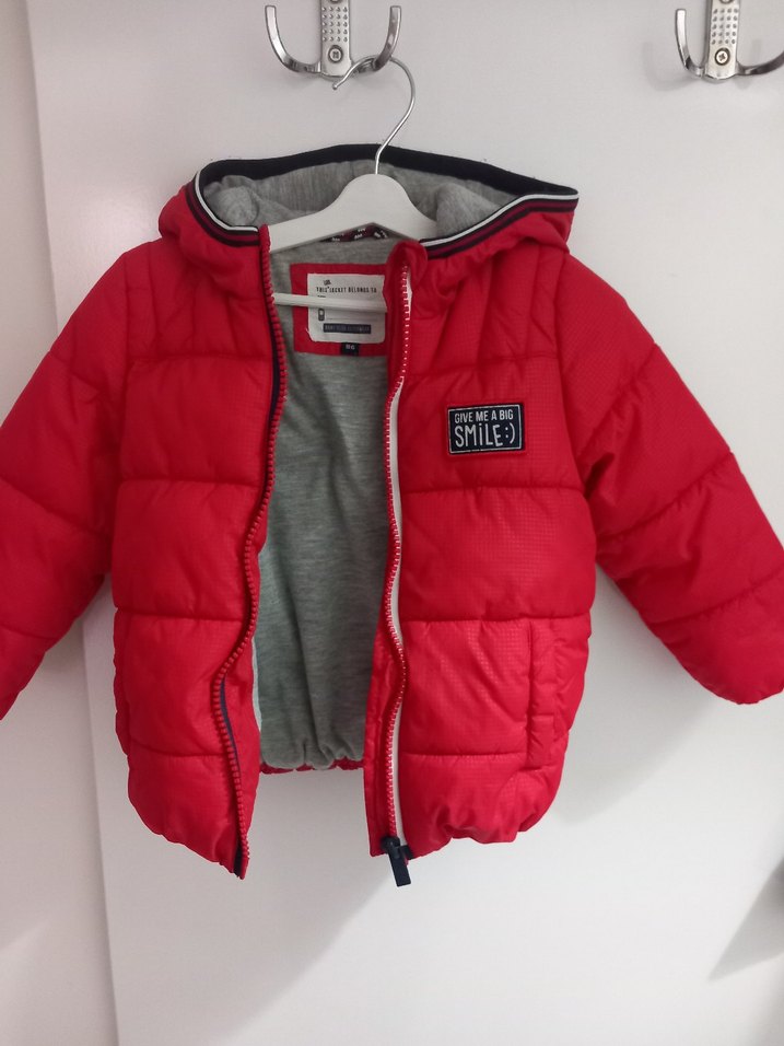 Kırmızı Fermuarlı Erkek bebek Mont - Görsel 2