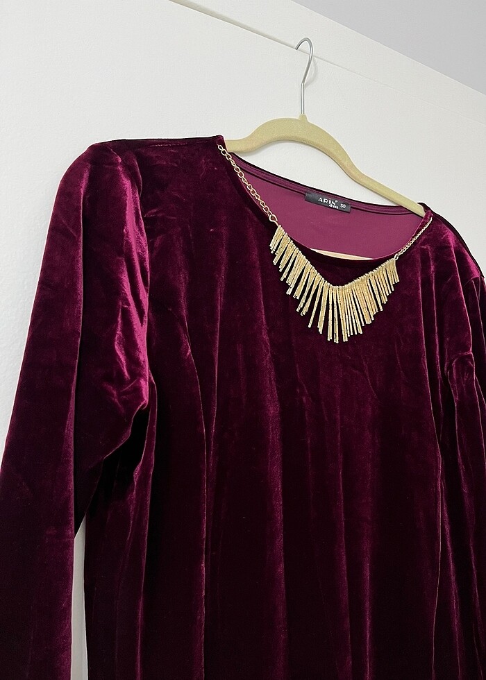 Kadife elbise - Görsel 3