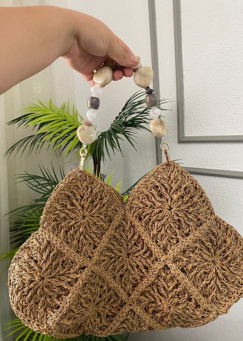 Zara Boncuklu Örgü Bohem Kadın Çanta