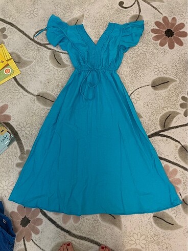 Mavi yazlık elbise butik ürünü