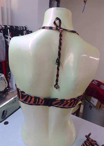 Kahverengi Zebra Desenli Mini Bikini - Görsel 8