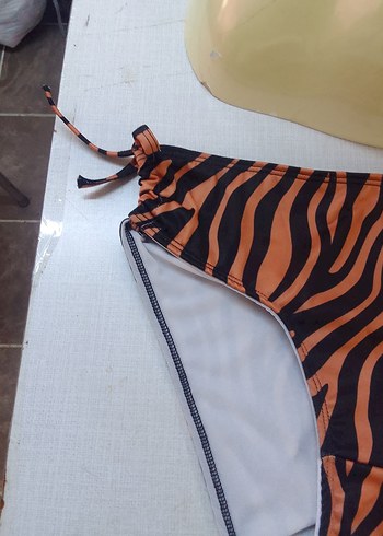 Kahverengi Zebra Desenli Mini Bikini - Görsel 6