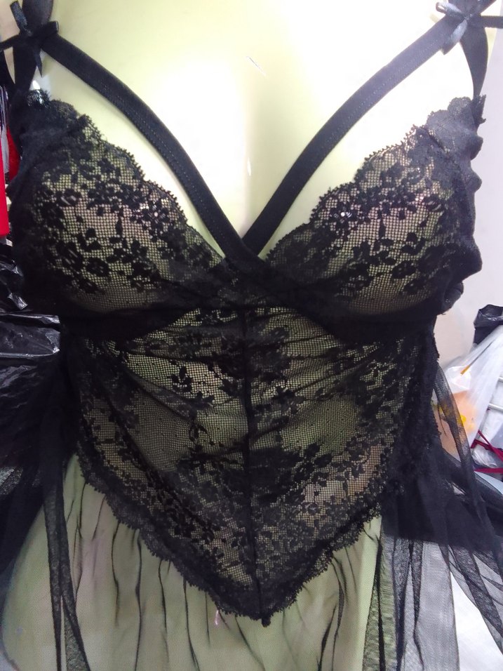 Siyah Uzun Dantel Hemşirelik Korsesi - Görsel 2