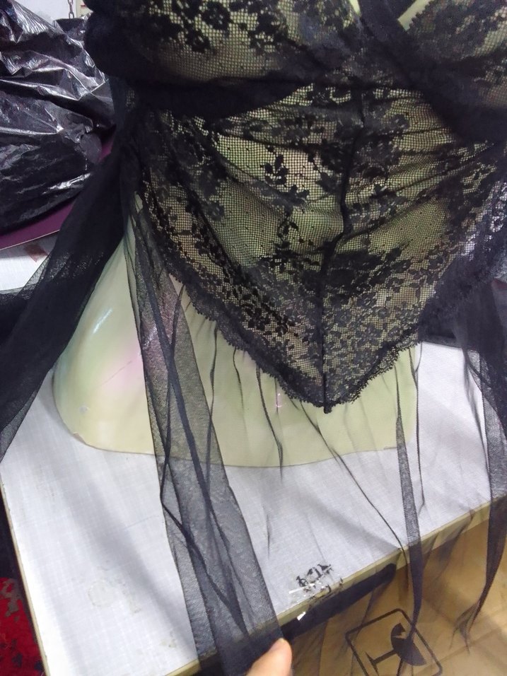 Siyah Uzun Dantel Hemşirelik Korsesi - Görsel 4