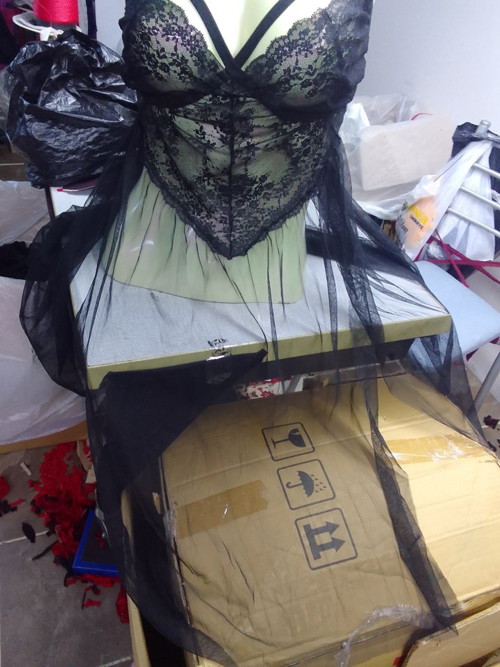 Siyah Uzun Dantel Hemşirelik Korsesi - Görsel 5