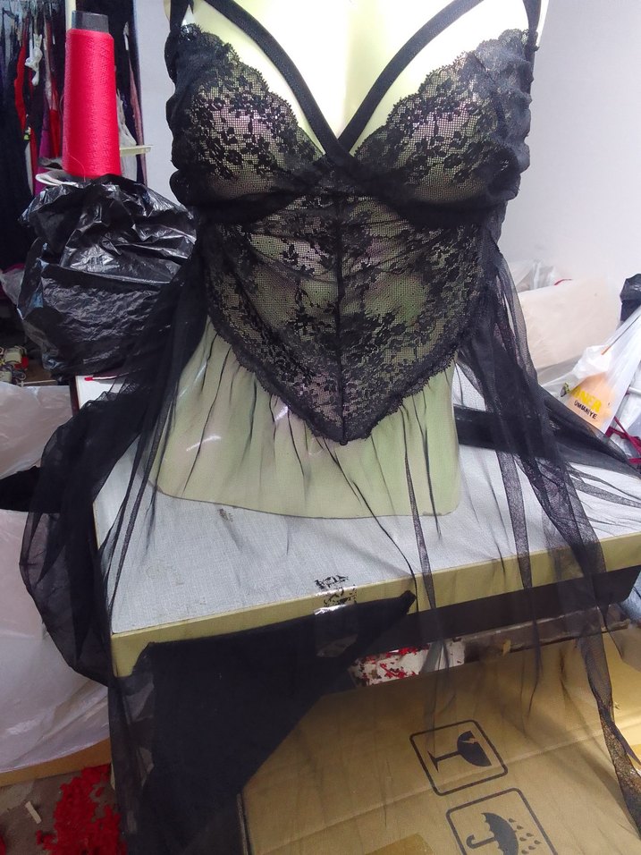 Siyah Uzun Dantel Hemşirelik Korsesi - Görsel 3