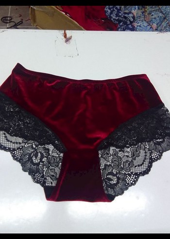 Diğer Bordo Kadife Mini Kadın Külot