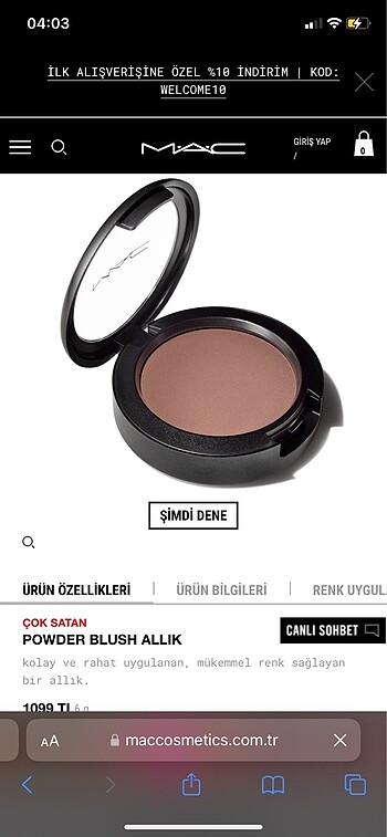  Beden Renk mac blush allık