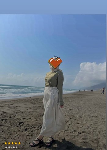 Camel Renkli Uzun Keten Elbise
