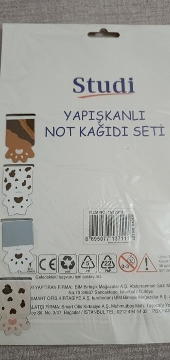  Beden Renk Yapışkanlı not kağıdı 