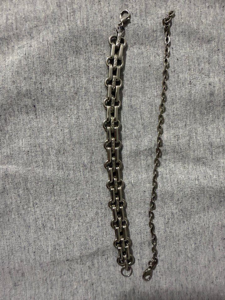 Gri Desenli Zincir Detaylı Kadın bileklik seti - Görsel 2