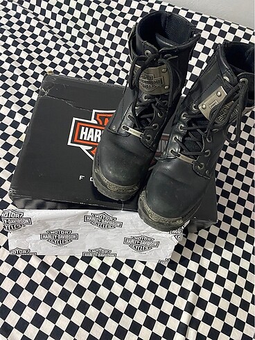 37 Beden Harley davidson deri kadın bot