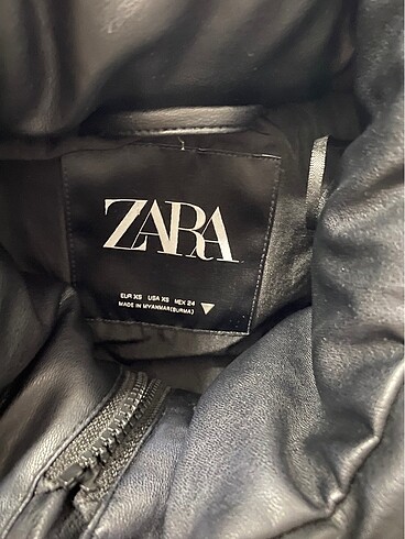 xs Beden siyah Renk Zara deri mont