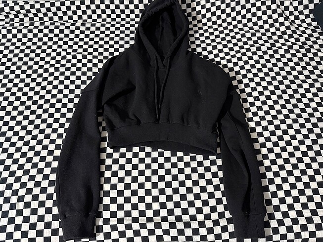 Siyah crop sweatshirt