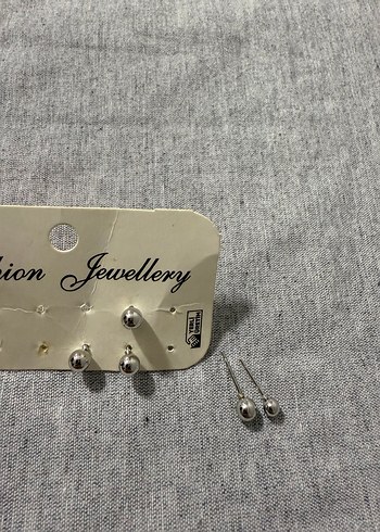 Sterling silver Gri Zincir Detaylı set kolye bileklik küpe
