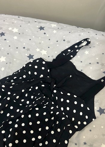 Puantiye Desenli Siyah çocuk Tulum - Görsel 3