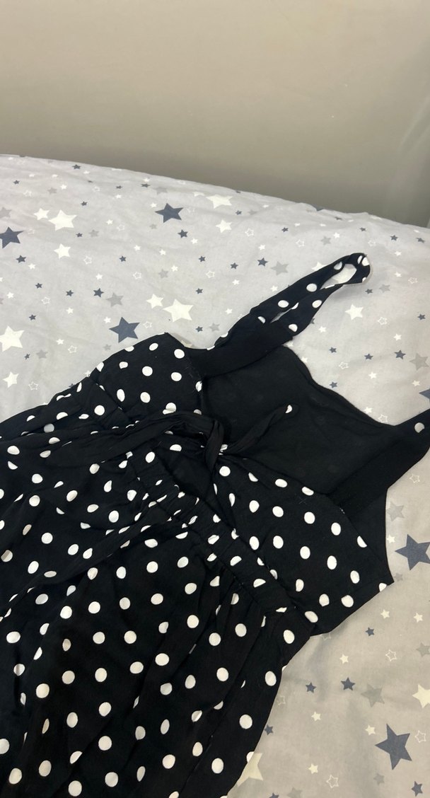 Puantiye Desenli Siyah çocuk Tulum - Görsel 3