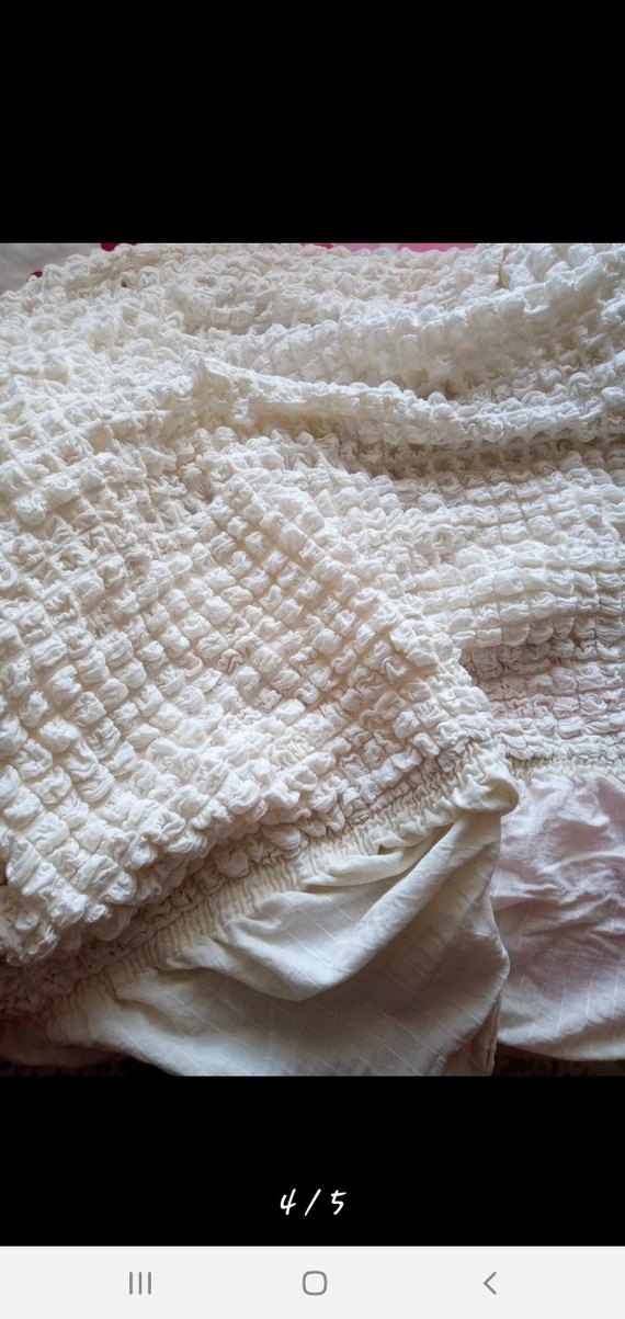 Beyaz Kabartmalı Yumuşak koltik ortusu 4 parca - Görsel 2