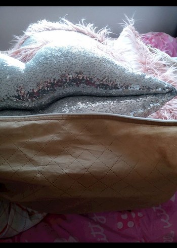 Pembe Parlak Bohem Tüylü ciftkisilik yatak örtüsü 4 parca - Görsel 7