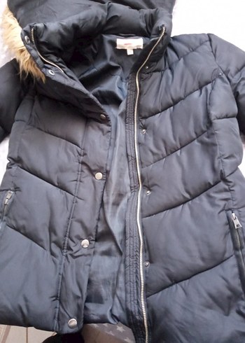 Kürklü Siyah Kadın Kışlık Mont - Görsel 2