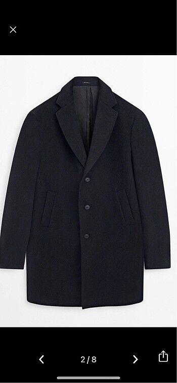 Massimo Dutti Massimo dutti siyah palto