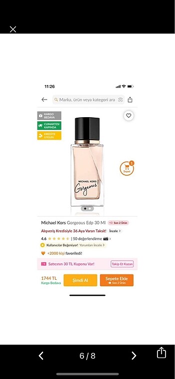 Micahel kors gorgeous 30 ml parfüm