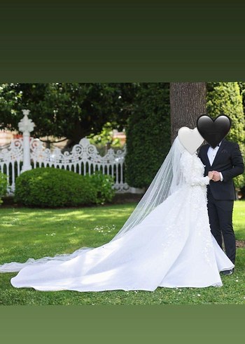 Uzun Beyaz Gotik A-line Gelinlik - Görsel 6