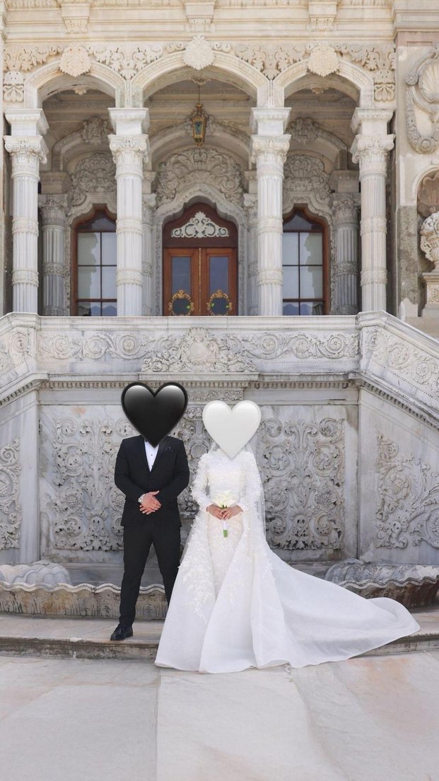 Uzun Beyaz Gotik A-line Gelinlik - Görsel 4