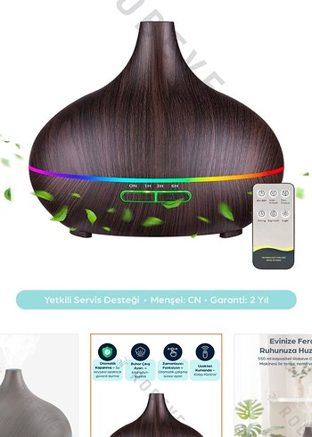 Uzaktan Kumandalı Kahverengi Hava Temizleyici ve Nemlendirici - Görsel 2