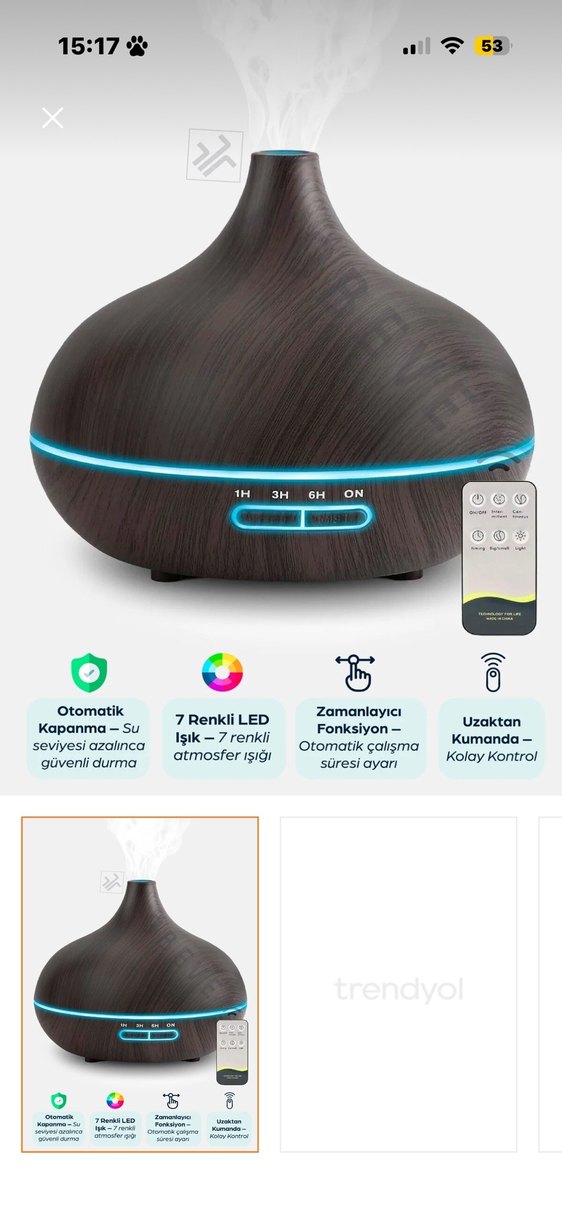 Uzaktan Kumandalı Kahverengi Hava Temizleyici ve Nemlendirici - Görsel 3