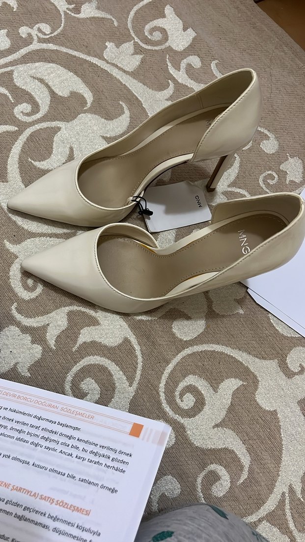 Beyaz Stiletto Topuklu Kadın Abiye Ayakkabı - Görsel 3