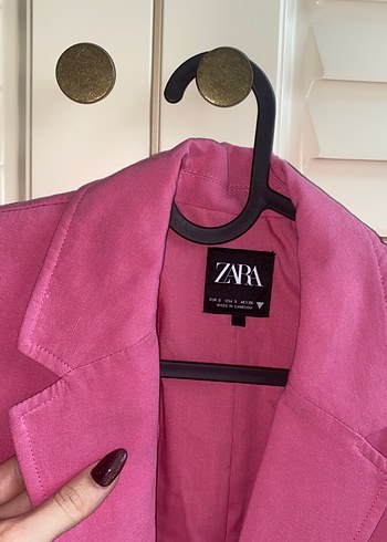 Zara Pembe Düğmeli Kadın Blazer Ceket