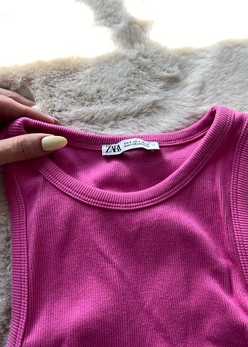 Zara Pembe Kolsuz Midi Elbise
