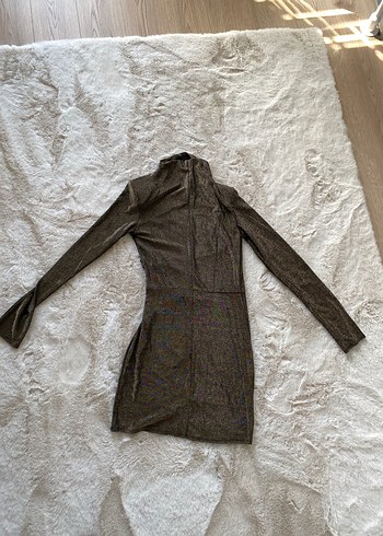 H&M Kahverengi Uzun Kollu Balıkçı Yaka Kadın Elbise