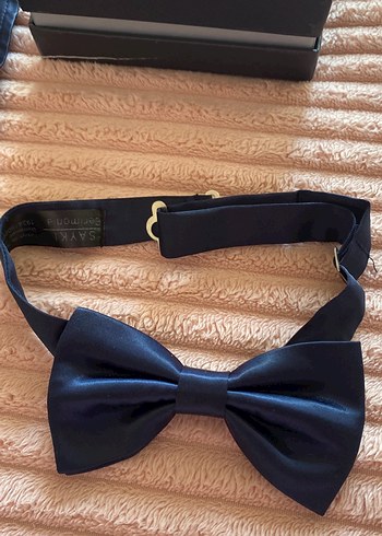 Siyah Mavi Erkek Papyon ve Mendil Seti #papyon - Görsel 2