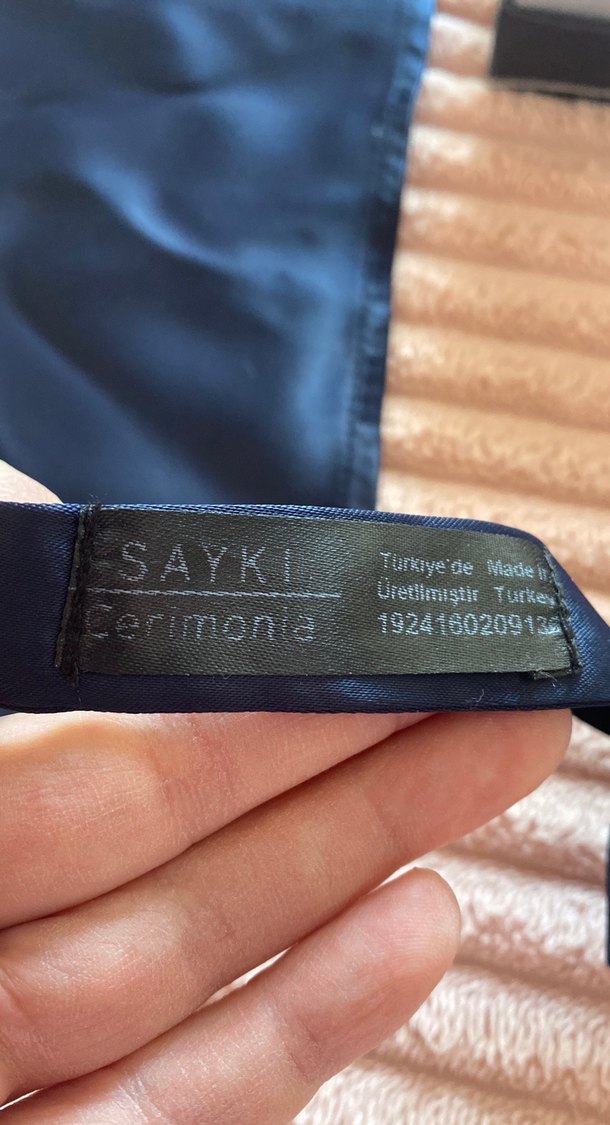 Siyah Mavi Erkek Papyon ve Mendil Seti #papyon - Görsel 3