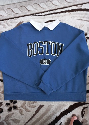 Mavi Baskılı Kadın Sweatshirt
