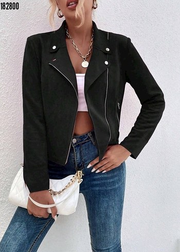 Siyah Süet Kadın Ceket - Görsel 5