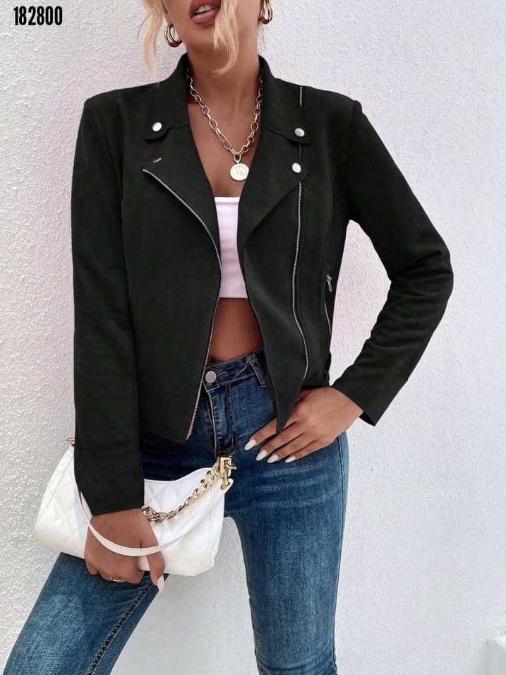 Siyah Süet Kadın Ceket - Görsel 5