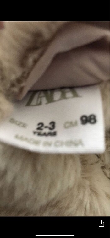 24-36 Ay Beden Zara çift taraflı peluş yelek