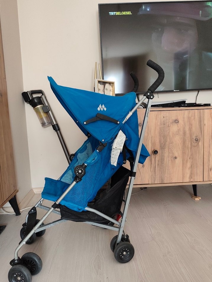 Koyu Mavi Bebek Arabası - Görsel 2