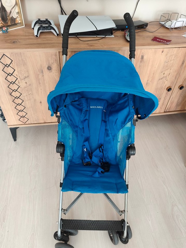 Koyu Mavi Bebek Arabası - Görsel 3