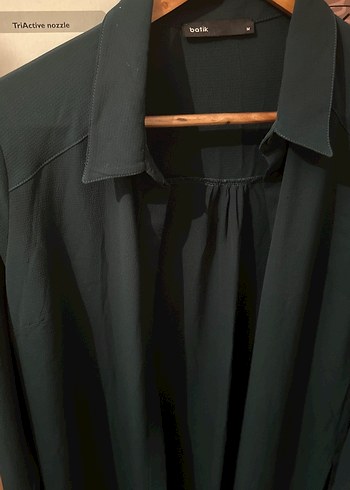 Koyu yeşil Midi tunik gömlek, Salaş Kesim - Görsel 2