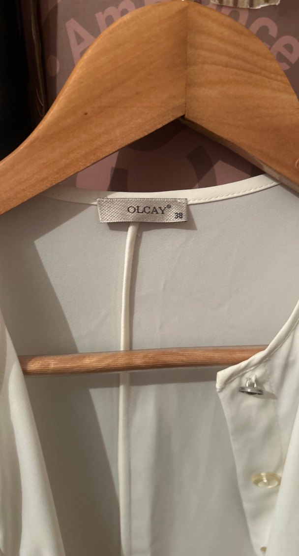 Uzun Kollu tam boy Beyaz Kadın gömlek tunik - Görsel 3